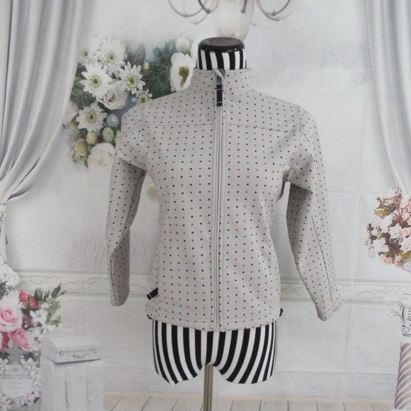 DONNA NICOLE Polka Dot Full Zip Off White Jacket - Picture 2 of 9